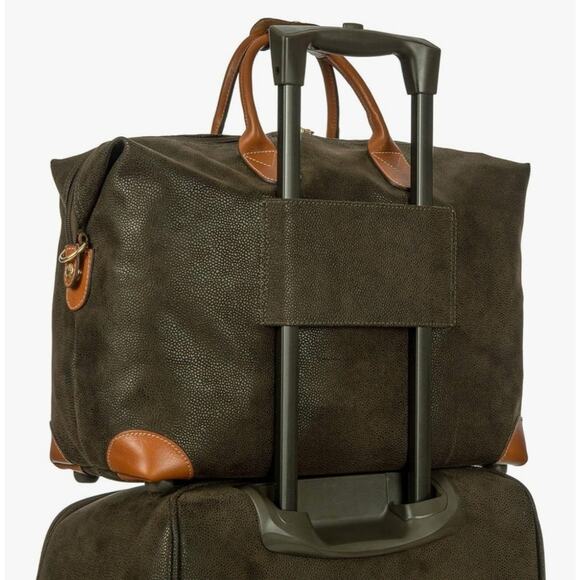 Bric's LIFE 18-Inch Cargo Duffle Bag Luxury Travel Weekender Brown W Strap/Lock - Picture 7 of 13